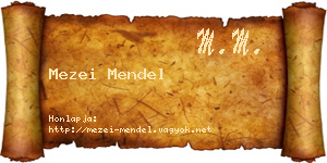 Mezei Mendel névjegykártya